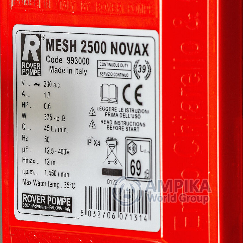 Filtro Pressa Rover Pompe MESH 2500 NOVAX 25-M