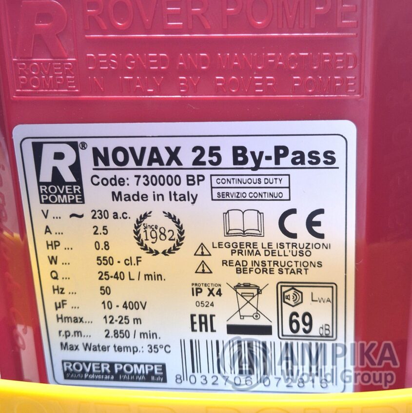 Bomba Rover Pompe NOVAX 25-M By-Pass