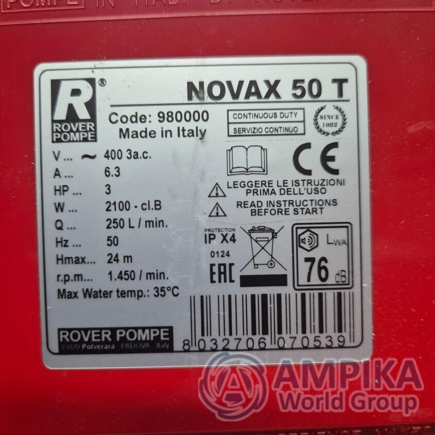 Bomba Rover Pompe NOVAX 50 T