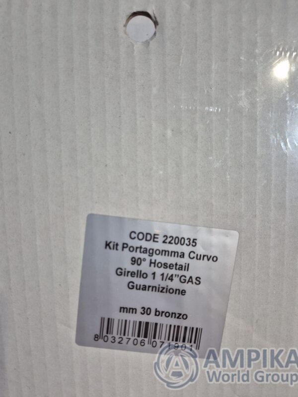 Kit De Soporte De Manguera Curva Rover Pompe - 90° Hosetail mm. 30 (220035)