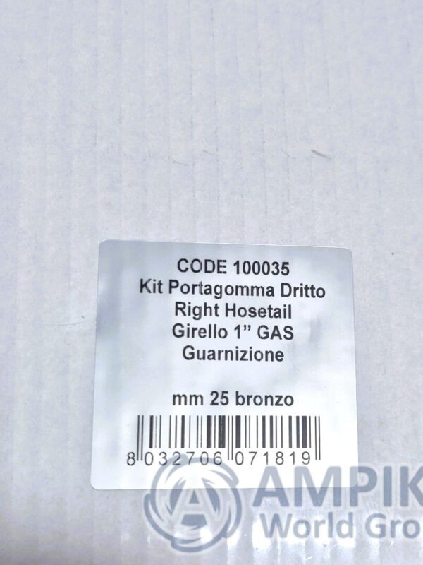 Kit de soporte de manguera recta Rover Pompe 25 mm x 1" (100035)