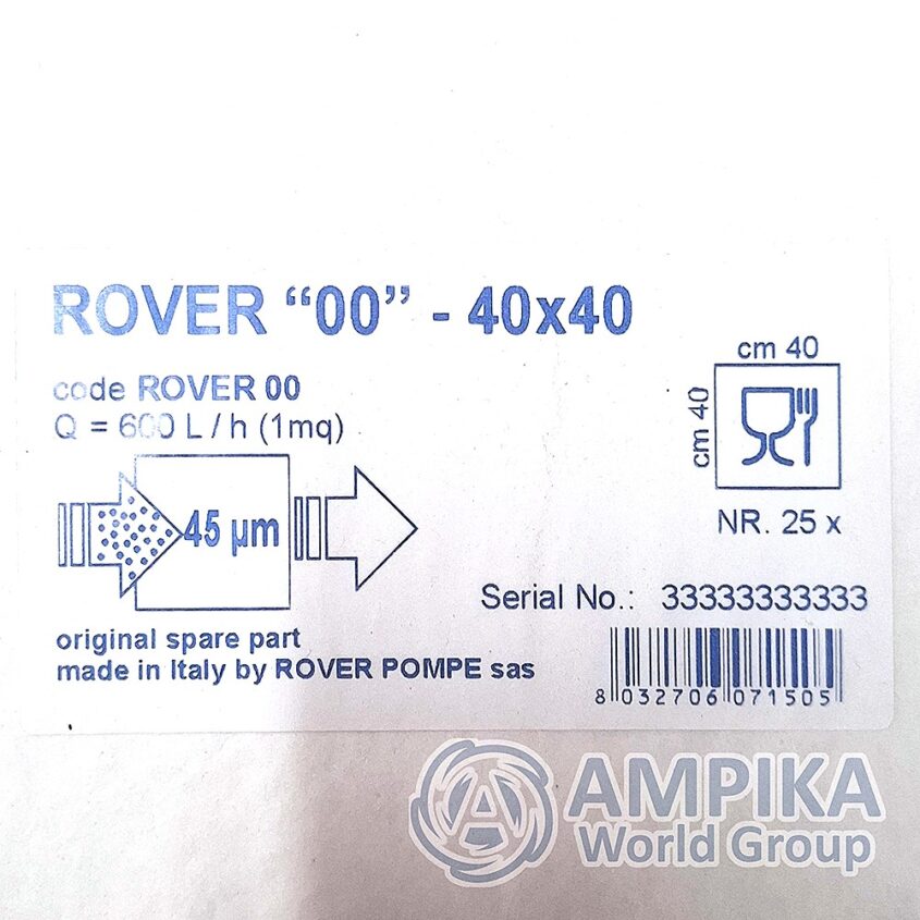 Filtros de cartón Rover Pompe 40x40 (ROVER 00)