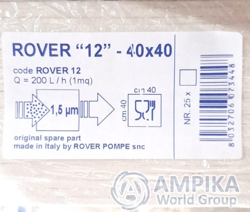 Filtros de cartón Rover Pompe 40x40 (ROVER 12)