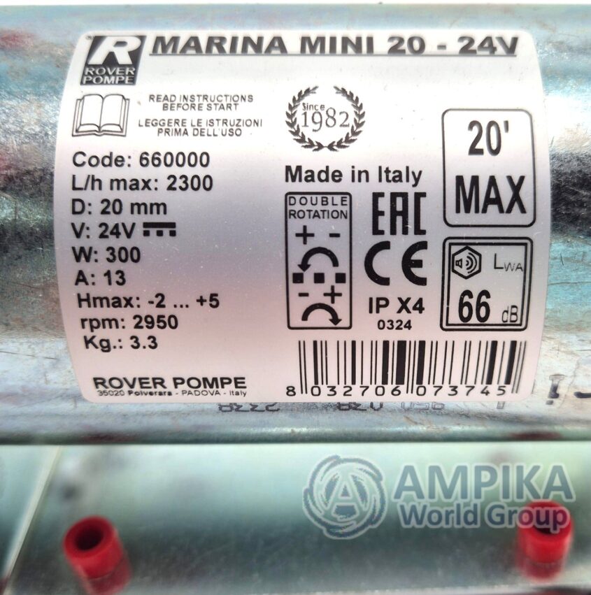 Bomba Rover Pompe MARINA MINI 20 - 24 V
