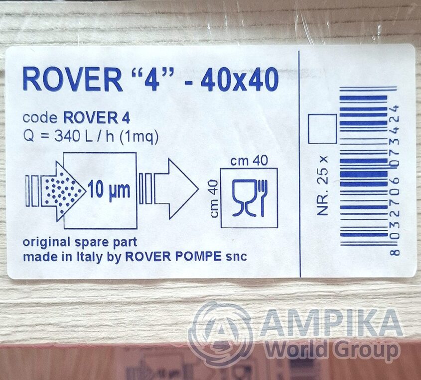 Filtros de cartón Rover Pompe 40x40 (ROVER 4)