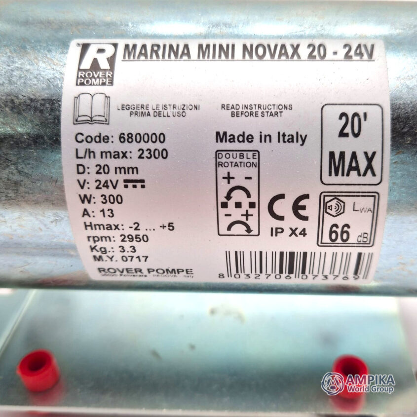 Bomba Rover Pompe MARINA MINI Novax 20 - 24 V