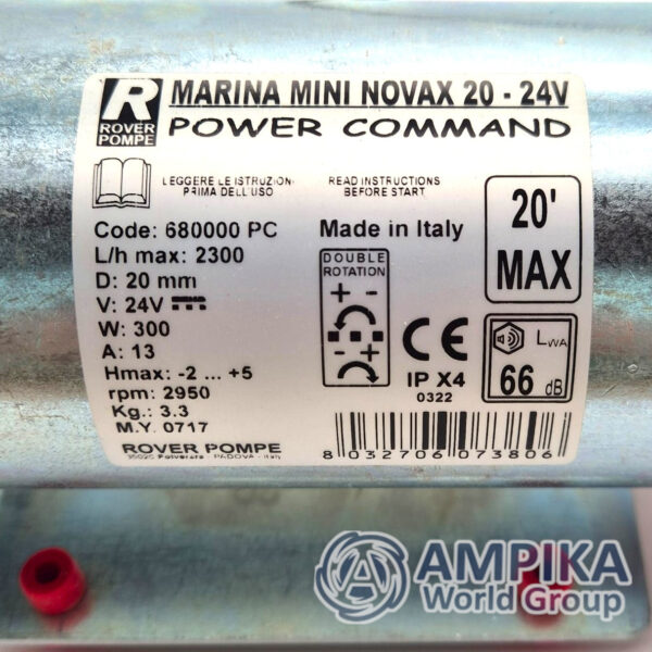 Bomba Rover Pompe MARINA MINI Novax 20 - 24 V Power Command