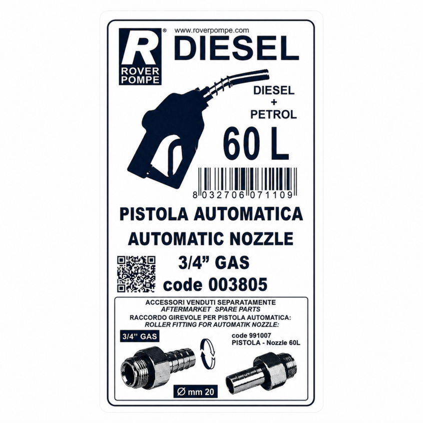 Pistola automática de suministro Rover Pompe 60 l/min