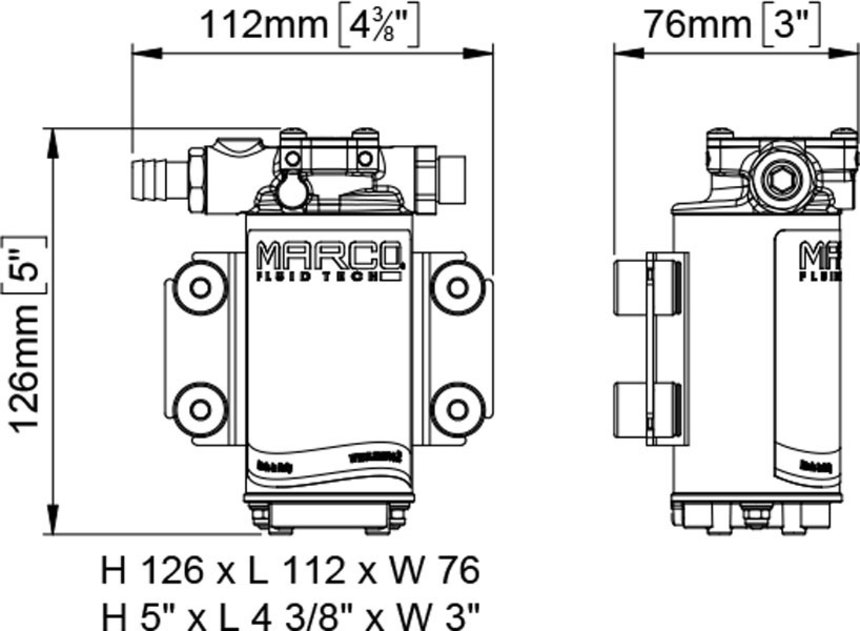 dimensiones MARCO UP2 OIL Ampika WG